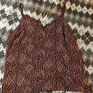 Express Brown and Cream Patterned Top